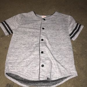 Black and gray baseball shirt